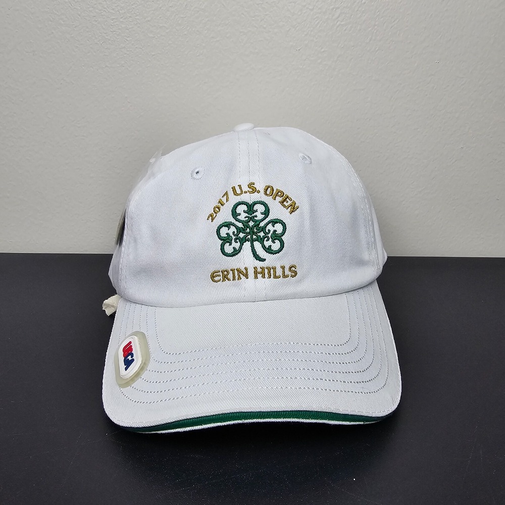 USGA Hat Cap Mens Strap Back White 2017 US Open Erin Hills Logo Ball Marker Golf